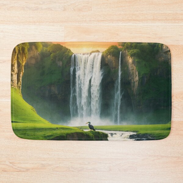 Item preview, A bird in front of a waterfall designed and sold by Evolvity.