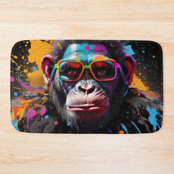 Artikelvorschau, Chimpanzee Portrait with Hip Hop Aesthetics Streetart Design entworfen und verkauft von MedusaAiArt.
