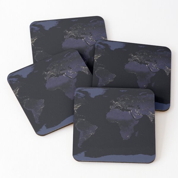 Item preview, STK204760S-Global map view of Earth's city lights at night. designed and sold by StocktrekImages.
