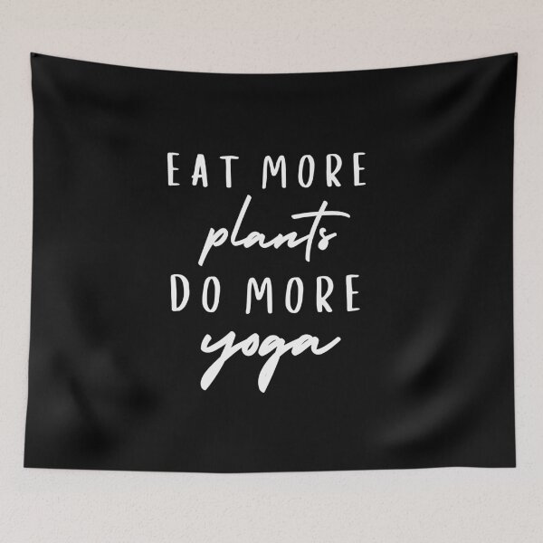 Item preview, Eat more plants, do more yoga| vegan quote designed and sold by dooddles.