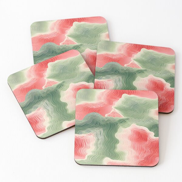Item preview, Soft Pink and Green Wavy Harmony designed and sold by VectorPlace.