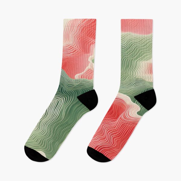 Item preview, Soft Pink and Green Wavy Harmony designed and sold by VectorPlace.