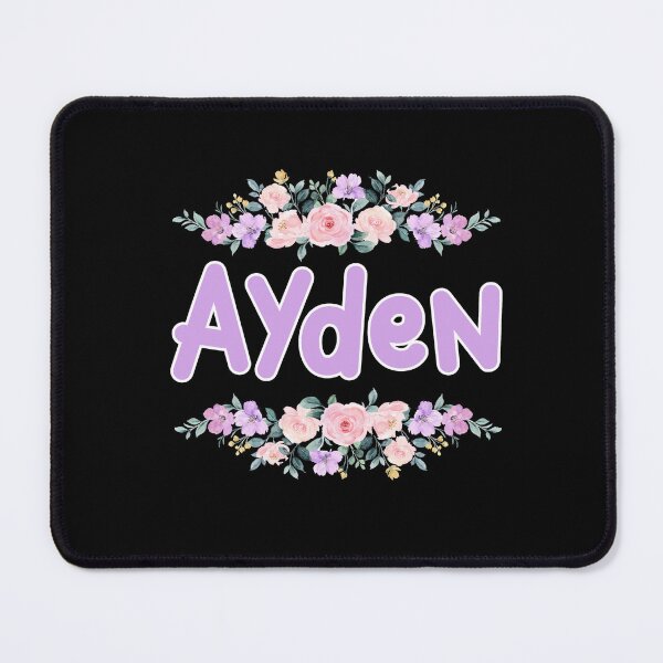 Item preview, Purple Flower Ayden Name Label (Black) designed and sold by NormadWorld.