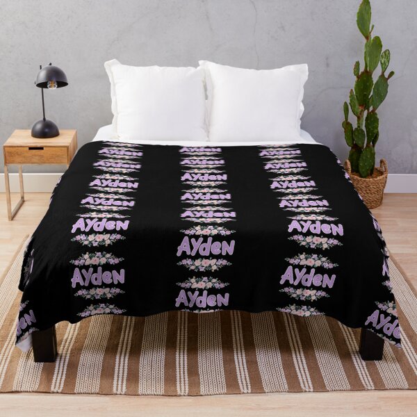Item preview, Purple Flower Ayden Name Label (Black) designed and sold by NormadWorld.