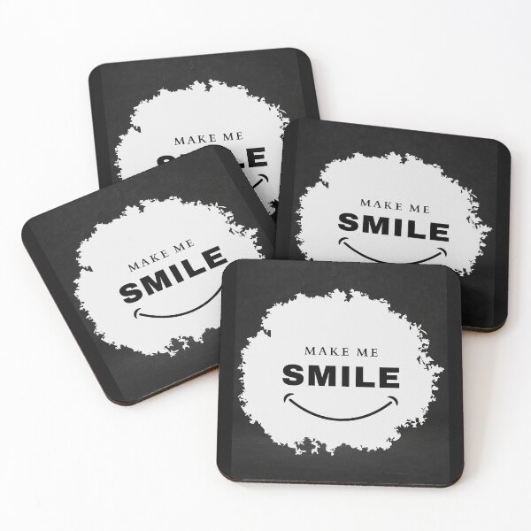 Item preview, Black and White Make Me Smile Typography - Minimalist Happiness designed and sold by SYSTEMSHIRTS.