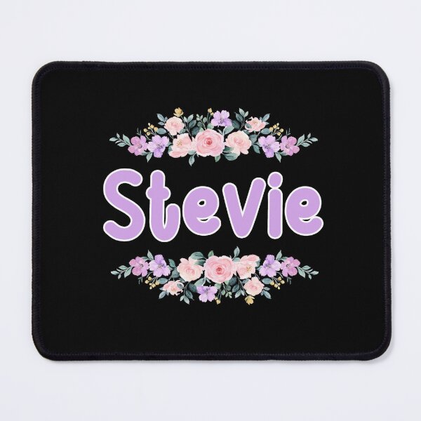 Item preview, Purple Flower Stevie Name Label (Black) designed and sold by NormadWorld.