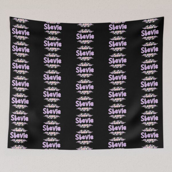 Item preview, Purple Flower Stevie Name Label (Black) designed and sold by NormadWorld.