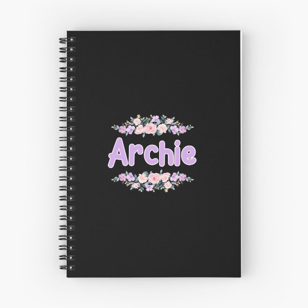 Item preview, Purple Flower Archie Name Label (Black) designed and sold by NormadWorld.
