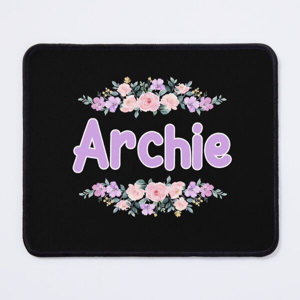 Item preview, Purple Flower Archie Name Label (Black) designed and sold by NormadWorld.