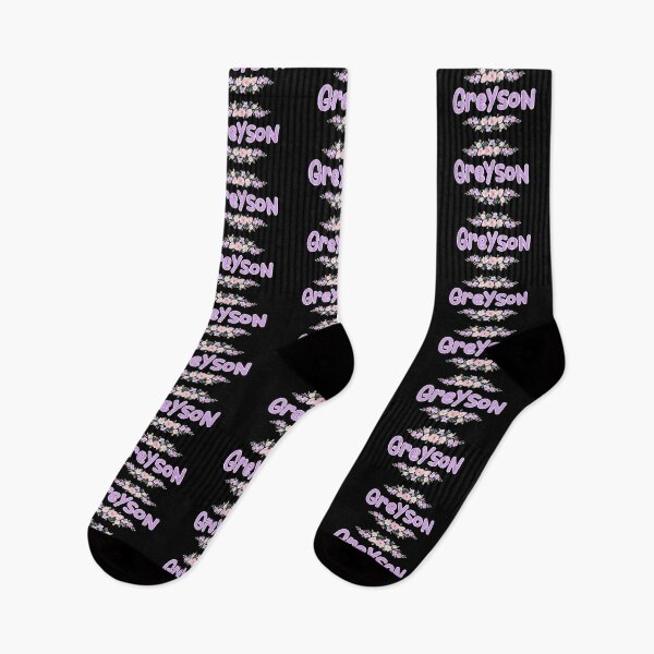 Item preview, Purple Flower Greyson Name Label (Black) designed and sold by NormadWorld.