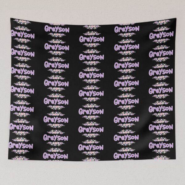 Item preview, Purple Flower Greyson Name Label (Black) designed and sold by NormadWorld.