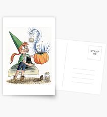 Boy Wizard Collecting Ingredients Postcards