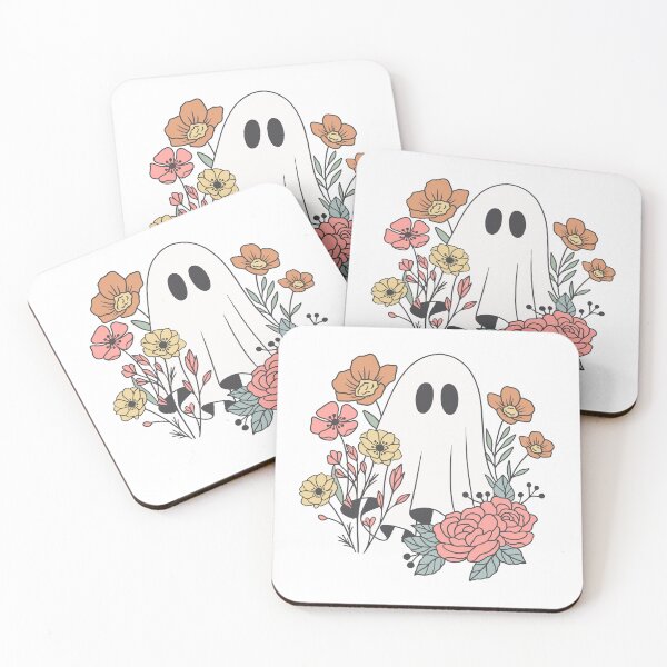 Item preview, sheet ghost with flowers - cute ghost designed and sold by Alyn8.