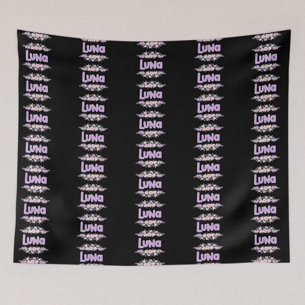 Item preview, Purple Flower Luna Name Label (Black) designed and sold by NormadWorld.