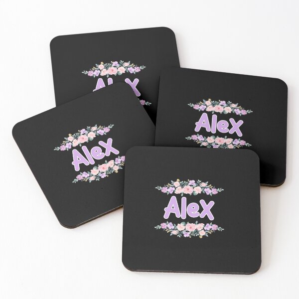 Item preview, Purple Flower Alex Name Label (Black) designed and sold by NormadWorld.