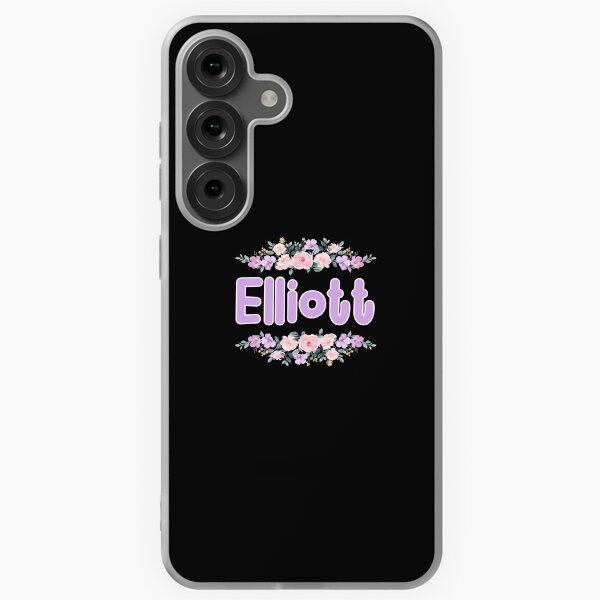 Item preview, Purple Flower Elliott Name Label (Black) designed and sold by NormadWorld.