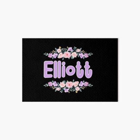 Item preview, Purple Flower Elliott Name Label (Black) designed and sold by NormadWorld.
