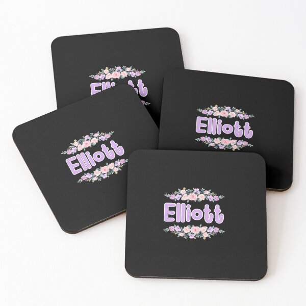 Item preview, Purple Flower Elliott Name Label (Black) designed and sold by NormadWorld.