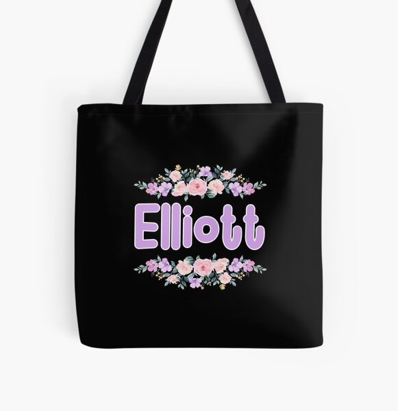 Item preview, Purple Flower Elliott Name Label (Black) designed and sold by NormadWorld.
