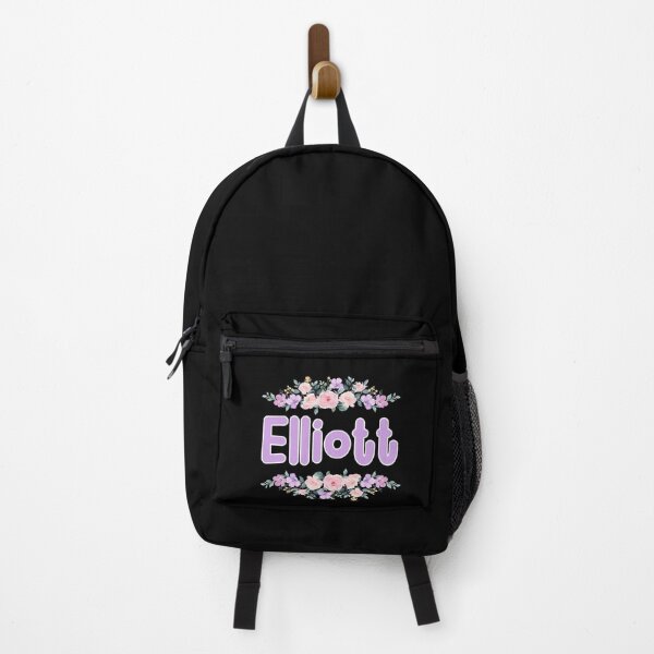 Item preview, Purple Flower Elliott Name Label (Black) designed and sold by NormadWorld.