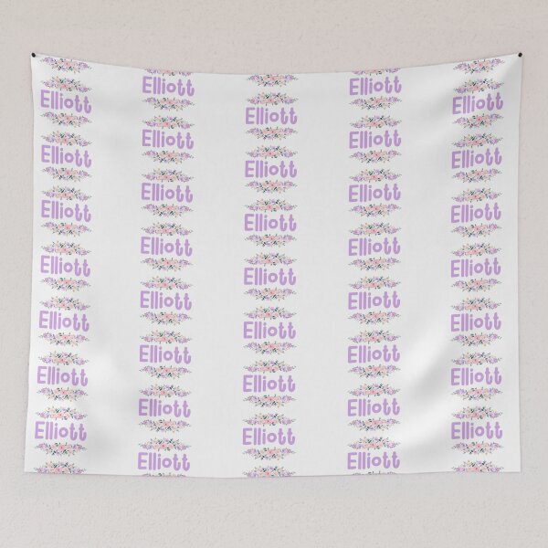 Item preview, Purple Flower Elliott Name Label  designed and sold by NormadWorld.