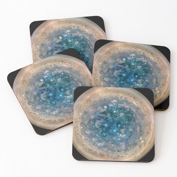 Item preview, STK204766S-Planet Jupiter's south pole with oval storms dotted across the landscape. designed and sold by StocktrekImages.