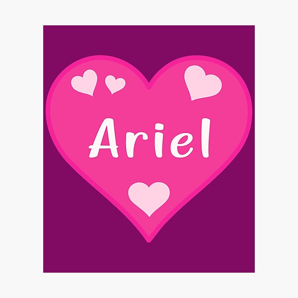 Artikelvorschau, Ariel Name Rosa Herz entworfen und verkauft von Jeallan Designs.