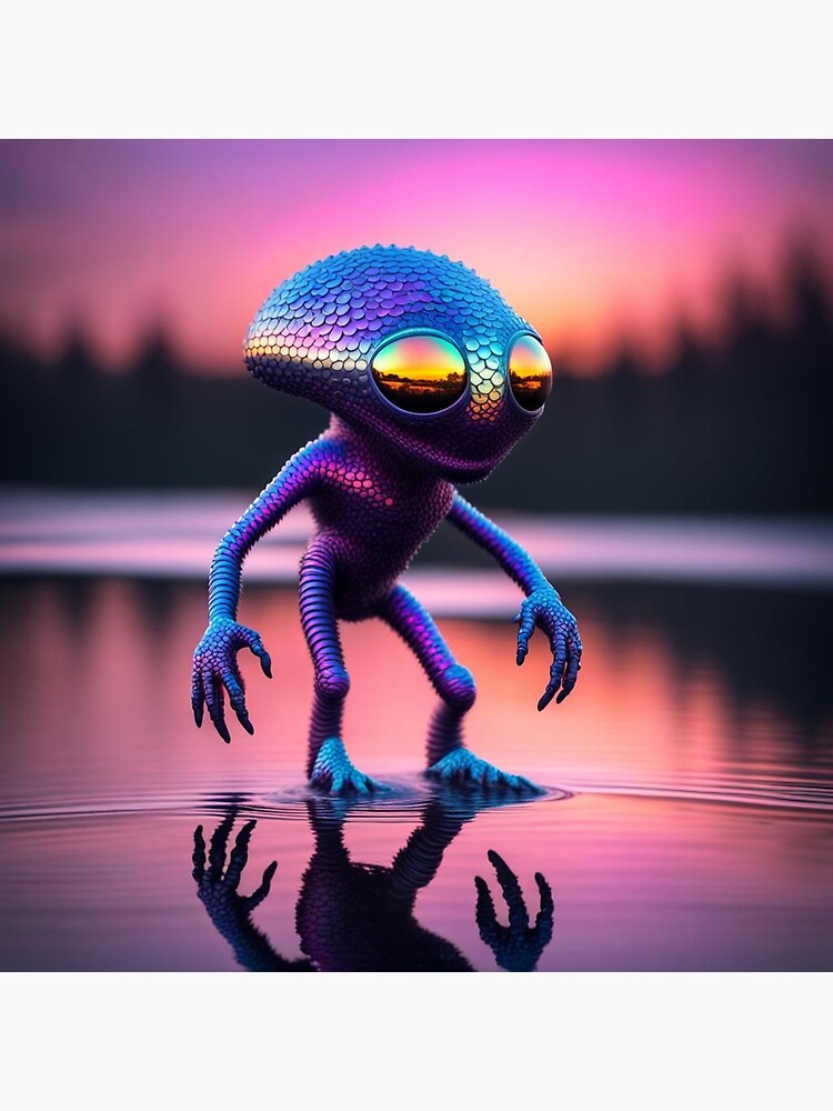 Thumbnail 3 of 3, Art Print, Extraterrestrial Creature designed and sold by LenCarol.
