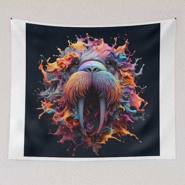 Item preview, Walrus Splatter Portrait  designed and sold by fatbanana.
