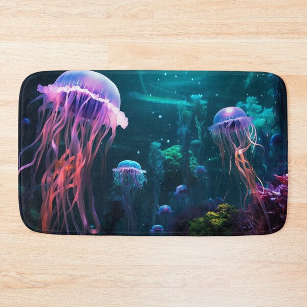Item preview, Deep Sea Luminescence: Bioluminescent Jellyfish designed and sold by MedusaAiArt.