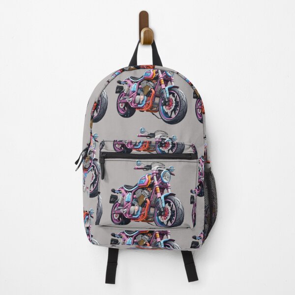 Item preview, Motorcycle with traditional time with oldscool flowers and wind in the Hair designed and sold by Catrisz.