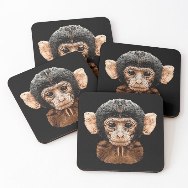 Artikelvorschau, Affenbaby Leinwandmuster, Tierbabys jungs, beste wildtierdesigns entworfen und verkauft von Kirei-Lily.