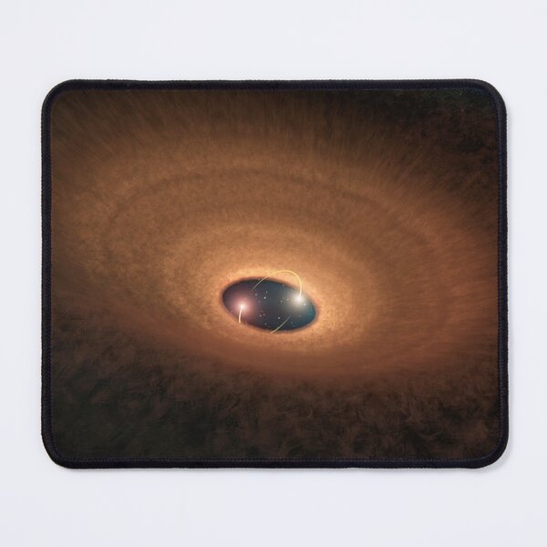 Item preview, STK204774S-A disk of dusty material leftover from star formation girds two young stars. designed and sold by StocktrekImages.