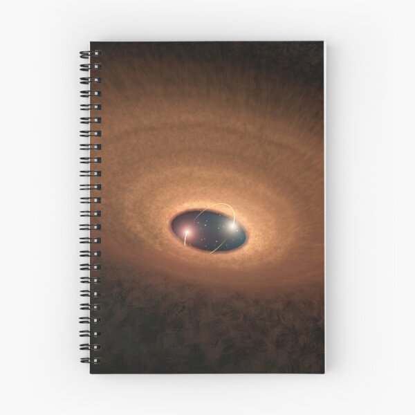 Item preview, STK204774S-A disk of dusty material leftover from star formation girds two young stars. designed and sold by StocktrekImages.