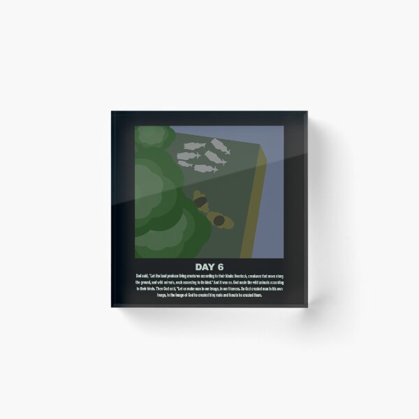 Item preview, christian abstract minimal art - genesis bible verse art - day 6 of creation - creation of man and land animals- series01 designed and sold by ZechJohnRB.