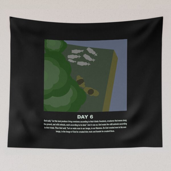 Item preview, christian abstract minimal art - genesis bible verse art - day 6 of creation - creation of man and land animals- series01 designed and sold by ZechJohnRB.