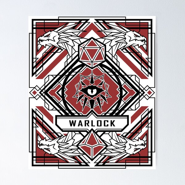 Item preview, Warlock Dungeons and Dragons art dnd gifts designed and sold by FantasyCaveS.