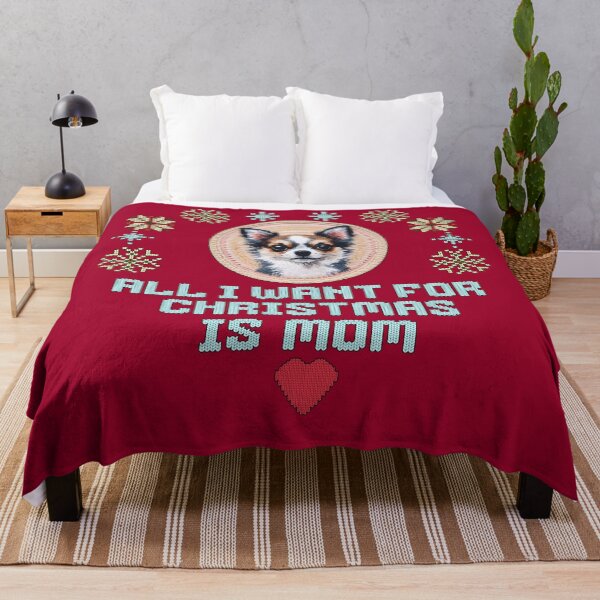 Item preview, Cute Chihuahua on a ugly sweater design, text: 'All I want for Chrismas is Mom' designed and sold by shirtsmugslife.