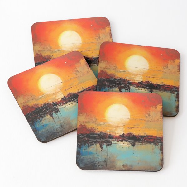 Artikelvorschau, Entdecken Sie "Simplistic & Minimalistic Vintage Sunset" Abstrakte Kunst entworfen und verkauft von ArtificialGenes.