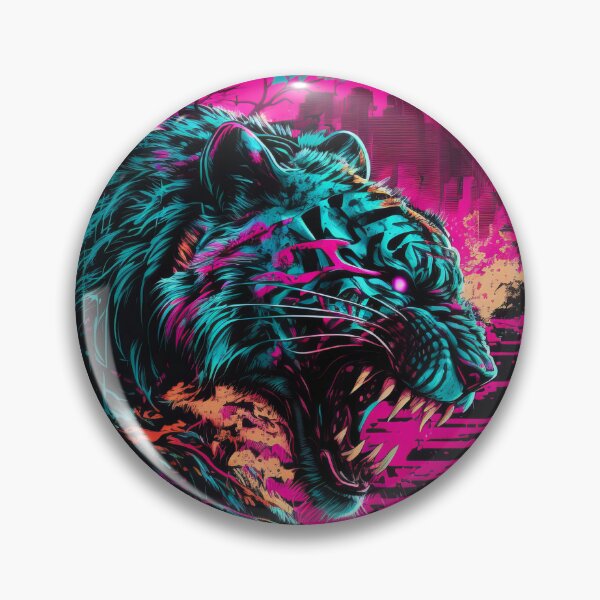 Artikelvorschau, Der Synthwave-Tiger entworfen und verkauft von idirectork.