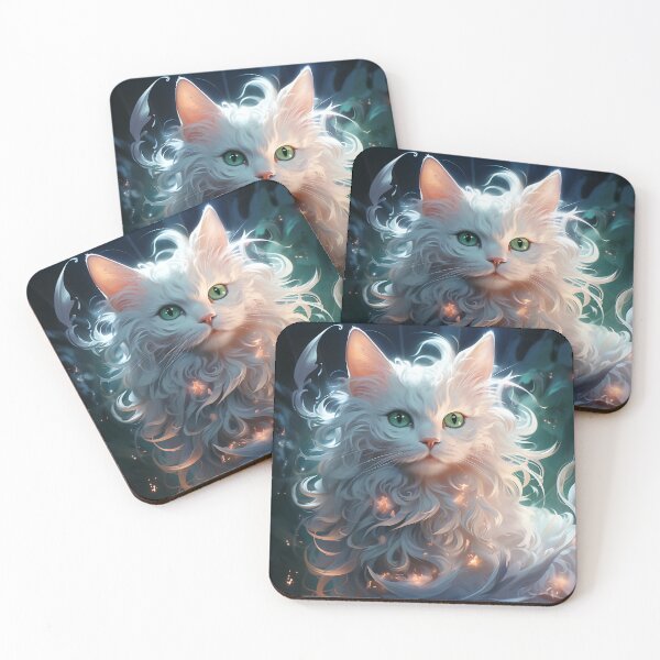 Item preview, Sparkling White Cat designed and sold by OldNewAmbient.