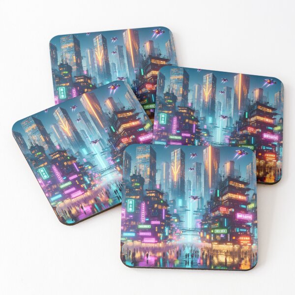 Item preview, Neon Cyberpunk Cityscape designed and sold by Truck Stop One.