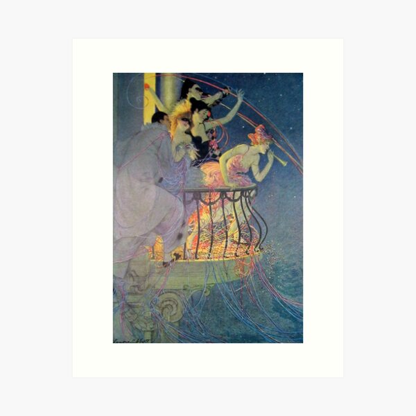 Aperçu de l'œuvre Le balcon à la fête - illustration vintage Elenore Abbott créée et vendue par Vintage Designs +.