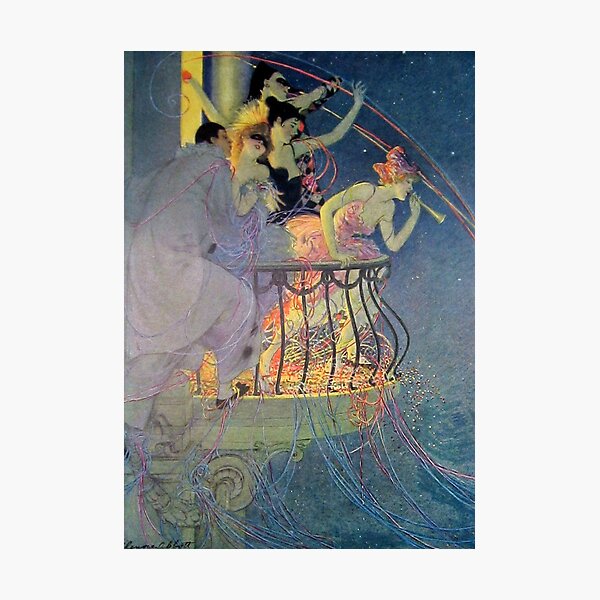 Item preview, The Balcony at the party - Elenore Abbott vintage illustration designed and sold by Vintage Designs +.