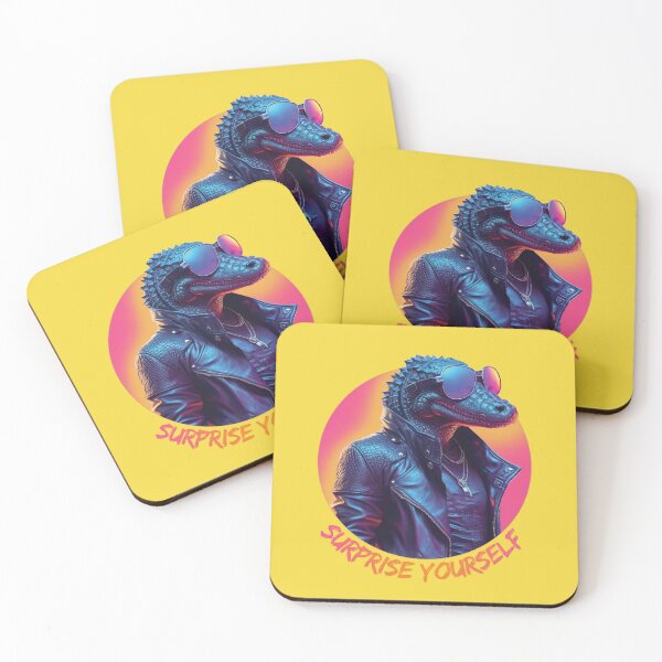 Item preview, Synthwave style crocodile wearing sunglasses designed and sold by HarridanCreates.