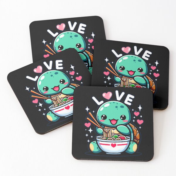 Item preview, Kawaii baby turtle eating ramen v2 designed and sold by mwebba2005.