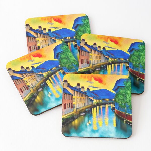 Item preview, Houses on the canal designed and sold by George Hutton Hunter.