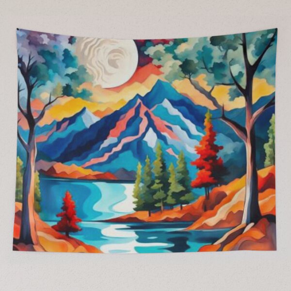 Item preview, Moon over mountainscape designed and sold by George Hutton Hunter.