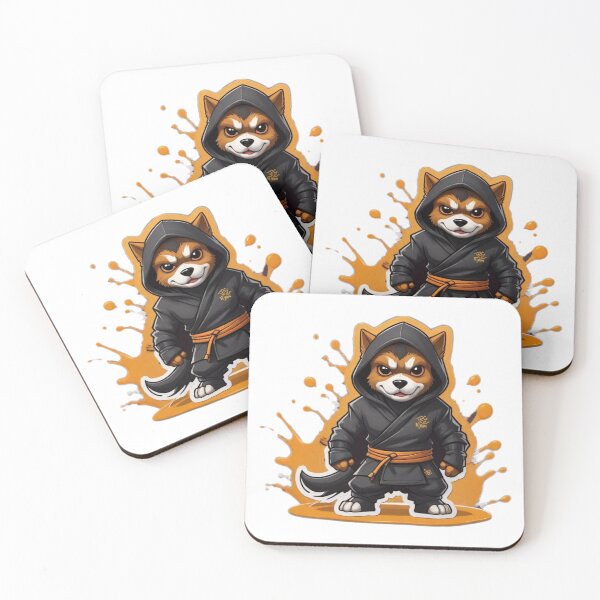 Item preview, Retro Ninja Dog Orange, Splash designed and sold by Woodoartdesign.