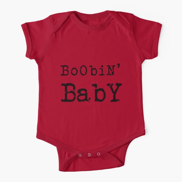 Boobin' Baby Slogan 2 Short Sleeve Baby One-Piece